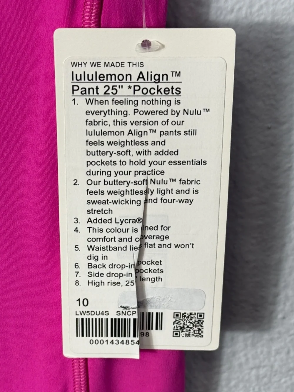New with Tag Lululemon Align Sonic Pink Leggings